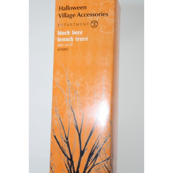 Dept 56 Halloween Village - Black Bare Branch Trees, Set of 3 - Picture 2 of 2